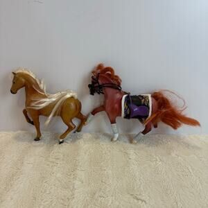 Vintage Lot of 2 GC Grand Champion Horses Empire Bridle Purple Saddle